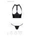 Комплект білизни з відкритими грудьми Passion GENEVIA SET WITH OPEN BRA XXL/XXXL black, корсет, стрі