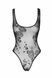 Боді Noir Handmade F242 Tulle body with patterned flock embroidery, L