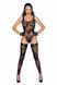 Боді Noir Handmade F242 Tulle body with patterned flock embroidery, L