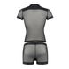 Комплект сетчатого мужского белья Passion 052 Set Michael L/XL Black, рубашка, боксеры, заклепки