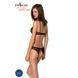 Комплект: бра, трусики з ажурним декором та відкритим кроком Passion URSULA SET S/M, black