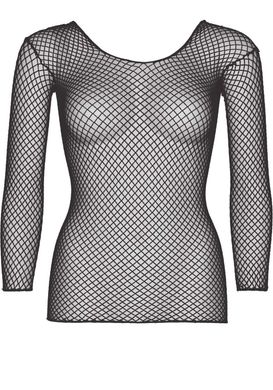 Сітчастий топ Leg Avenue Long Sleeves T-Shiets Black, One Size