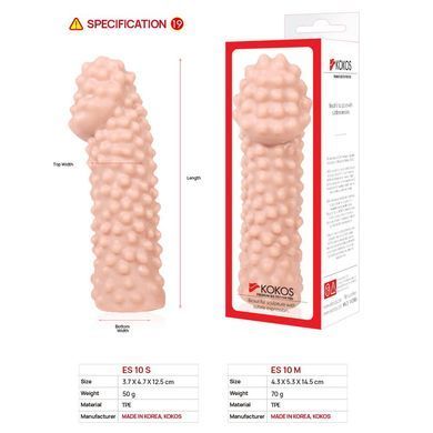 Насадка на член Kokos Extreme Sleeve ES.10 розмір M, потовщувальна, стимулюючий рельєф