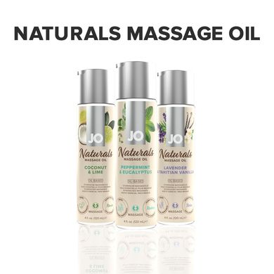 Масажна олія System JO - Naturals Massage Oil - Peppermint & Eucalyptus з натуральними ефірними олія