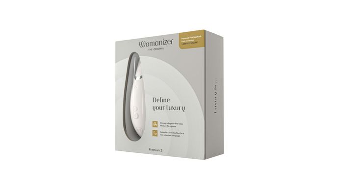 Вакуумный клиторальный стимулятор Womanizer Premium 2 - Grey, функции Autopilot и Smart Silence