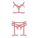 Комплект білизни MAGALI SET OpenBra red XXL/XXXL - Passion Exclusive: стрепи: ліф, трусики і пояс