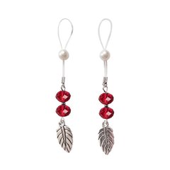 Сексуальные украшения для сосков с листиком Nipple Jewelry Leaf, цвет красный
