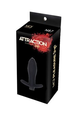 Анальная пробка с вибрацией MAI Attraction Toys №87 Black перезаряжаемая, длина 11см, диаметр 3,5см