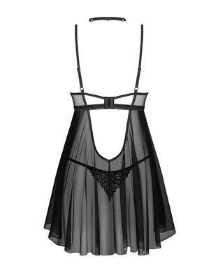 Бебі-дол Obsessive Donarella babydoll & thong, XL/2XL, мереживний ліф, чокер та стрінги в комплекті