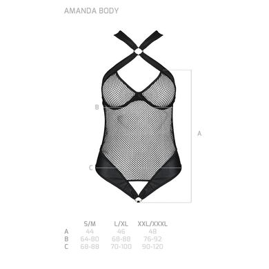 Сітчастий боді з халтером Amanda Body black L/XL - Passion