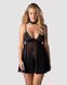 Бебі-дол Obsessive Donarella babydoll & thong, XL/2XL, мереживний ліф, чокер та стрінги в комплекті