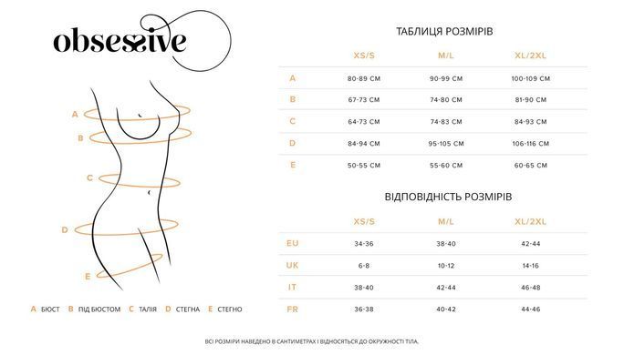 Бебі-дол Obsessive Donarella babydoll & thong, XL/2XL, мереживний ліф, чокер та стрінги в комплекті