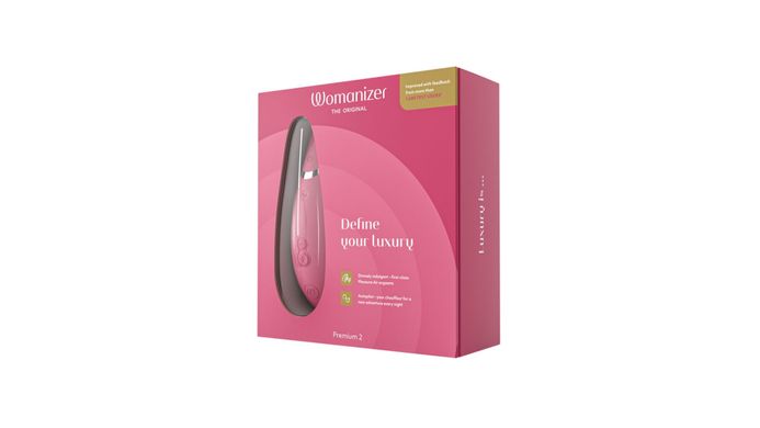 Вакуумный клиторальный стимулятор Womanizer Premium 2 - Raspberry, функции Autopilot и Smart Silence