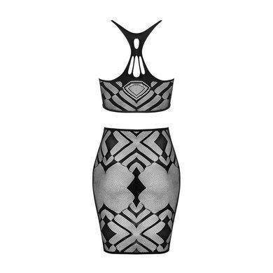 Еротичний напівпрозорий комплект Obsessive K101 top & skirt S/M/L, топ, спідниця