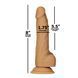 Фалоімітатор ADDICTION Dual Density Silicone Dildo Caramel 8&Prime;, присоска, діаметр 4,3 см, віброкуля