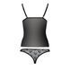 Комплект білизни Passion MELISSA SET S/M, black, ліф-сорочка зі шнурівкою і трусики
