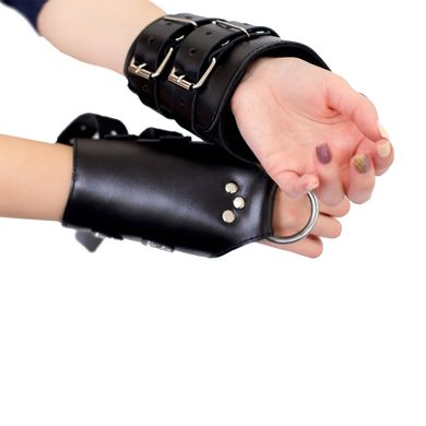 Манжети для підвісу за руки Art of Sex – Kinky Hand Cuffs For Suspension, чорні, натуральна шкіра