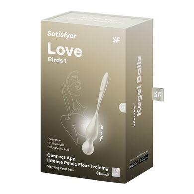 Вагінальні смарт-кульки з вібрацією Satisfyer Love Birds 1 Connect App White, 78 г