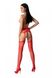 Эротические колготки-бодистокинг с тонкими подвязками Passion S028 One Size, red, открытый доступ