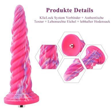 Фантазійний фалоімітатор 10.12&Prime; для секс-машин Hismith Silicone Dildo rose Monster Series, KlicLok