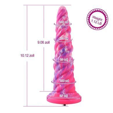 Фантазійний фалоімітатор 10.12&Prime; для секс-машин Hismith Silicone Dildo rose Monster Series, KlicLok
