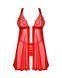 Бебі-дол Obsessive Elianes babydoll & thong, M/L, червоний, мереживний ліф, трусики-танга в наборі