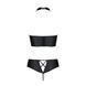 Комплект з екошкіри Passion NANCY BIKINI 4XL/5XL black, бра та трусики з імітацією шнурівки
