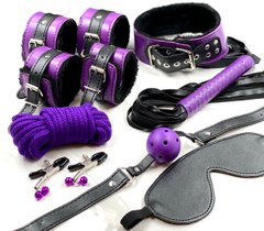 Набор БДСМ с мехом фиолетовый
