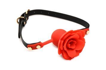 Силіконовий кляп з трояндою Master Series: Blossom Silicone Rose Gag &ndash; Red