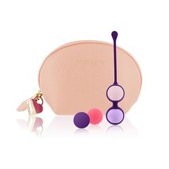 Набор вагинальных шариков Rianne S: Pussy Playballs Nude, масса 15, 25, 35, 55г, монолит, косметичка