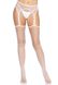 Панчохи-сітка Leg Avenue Net stockings with garter belt One size White, пояс, підв’язки