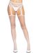 Панчохи-сітка Leg Avenue Net stockings with garter belt One size White, пояс, підв’язки