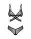 Комплект Obsessive Blomentis 2-pcs set, XL/2XL, мереживний, ліф із зав&rsquo;язками на спині, трусики-сліпи