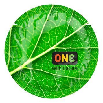 Презерватив ONE Color Sensations ONE with nature, 1 шт, зелений, гладенький, зі змазкою