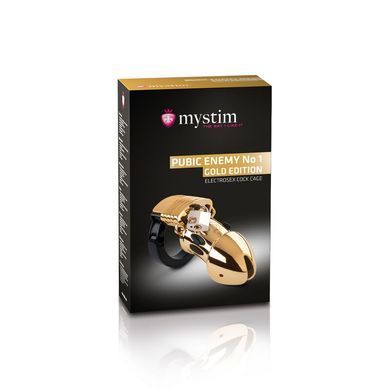 Клітка для члена з електростимуляцією Mystim Pubic Enemy No 1 - Gold Edition