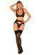 Комплект білизни Obsessive Donna Dream 3-pcs set XS/S Black, бюстгальтер, стрінги, пояс для панчіх