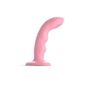 Насадка для страпона з подвійною точковою пульсацією Strap-On-Me TAPPING DILDO WAVE &ndash; CORAL PINK, М