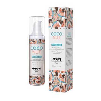 Масажна олія EXSENS Coconut 50 мл розігрівальна, без цукру, без парабенів, їстівна