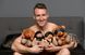 Плюшевий ведмедик HOODED Teddy Bear БДСМ у шкіряному капюшоні з повідцем, 23x16x12 см