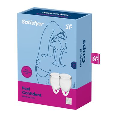 Набір менструальних чаш Satisfyer Feel Confident (Transparent), 15мл та 20мл, мішечок для зберігання