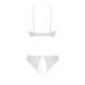 Комплект із бра, трусиків з ажурним декором та відкритим кроком Passion URSULA SET S/M, white