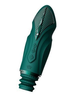 Компактна смарт секс-машина Zalo &ndash; Sesh Turquoise Green, 2 насадки, пульт ДК, кристал Swarovski