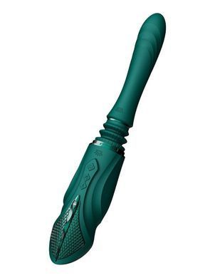 Компактна смарт секс-машина Zalo &ndash; Sesh Turquoise Green, 2 насадки, пульт ДК, кристал Swarovski