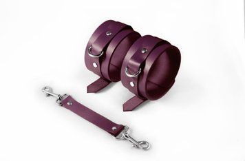 Поножі Feral Feelings &ndash; Ankle Restraints Burgundy, натуральна шкіра