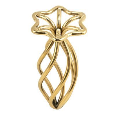 Металева анальна пробка LOCKINK SEVANDA Hollow Spiral Golden, M, золотиста, діаметр 3 см