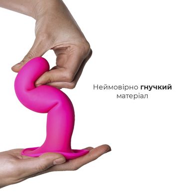 Дилдо с присоской Adrien Lastic Hitsens 4 Pink, отлично для страпона, диаметр 3,7см, длина 17,8см