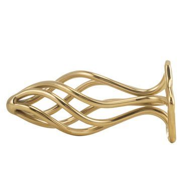 Металева анальна пробка LOCKINK SEVANDA Hollow Spiral Golden, M, золотиста, діаметр 3 см