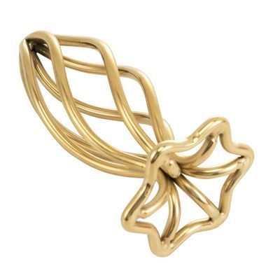Металева анальна пробка LOCKINK SEVANDA Hollow Spiral Golden, M, золотиста, діаметр 3 см