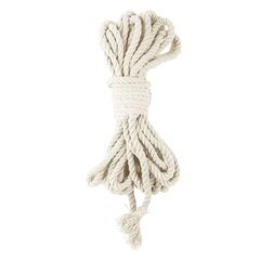 Бавовняна мотузка BDSM 8 метрів, 6 мм, білий колір