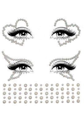 Набір страз-прикрас для тіла Leg Avenue Ayla face jewel sticker, наліпки, світяться у темряві